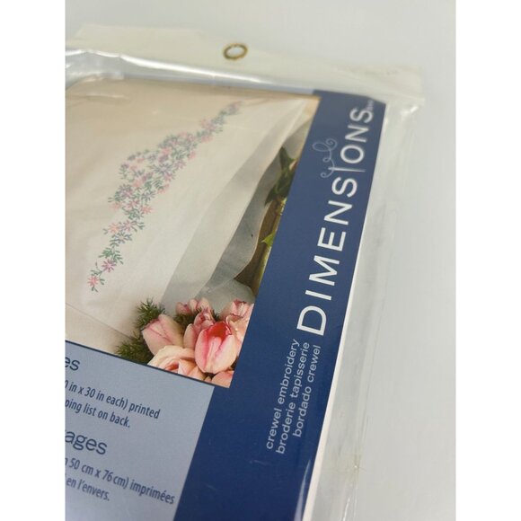 Dimensions #73197 WILDFLOWERS Set of Stamped Pillowcases Embroidery Kit - Picture 6 of 9